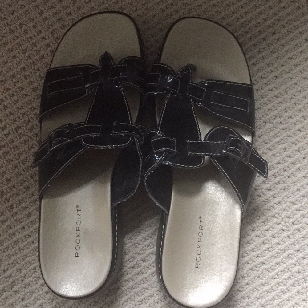 ROCKPORT Black patent leather sandals
